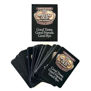 Vintage Hiram Walker Special Old Rye Whisky Playing Cards Deck Black Gold Poker